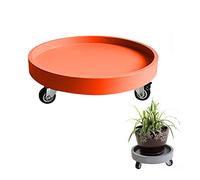 GTHTUHFD Black Potted Plant Trolley With Wheels - 360° Rotating Round Plant Caddy, Lockable Casters For Indoor/Outdoor Use, Easy Mobility Flower Pot Stand,Red-26x26cm