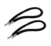 GTHTUHFD Black Velvet Stanchion Rope - Heavy Duty Crowd Control Barrier 4 Pack Commercial Safety Divider Tape With Silver Ends For Event And Queue Management,2 Pack-1m/3.2ft