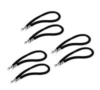 GTHTUHFD Black Velvet Stanchion Rope - Heavy Duty Crowd Control Barrier 4 Pack Commercial Safety Divider Tape With Silver Ends For Event And Queue Management,6 Pack-1.5m/5ft