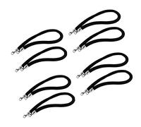 GTHTUHFD Black Velvet Stanchion Rope - Heavy Duty Crowd Control Barrier 4 Pack Commercial Safety Divider Tape With Silver Ends For Event And Queue Management,8 Pack-1m/3.2ft