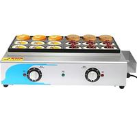 GTHTUHFD Burger Maker Machine Commercial Electric Heating Meat Hamburger Maker Griddle, 18 Holes Stainless Steel Egg Burger Making Machine, 50-300℃Temperature Control Rapid Heatin