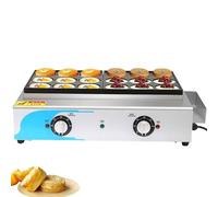 GTHTUHFD Burger Maker Machine Omelette Maker, 18 Hole Non-Stick Egg Frying Pan, Hamburger Press Tool, 50-300℃ Temperature Controlled Heating Baking Machine