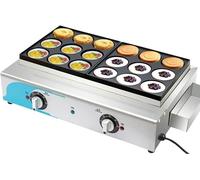 GTHTUHFD Burger Maker Machine Stainless Steel Egg Burger Making Machine, 18 Hole Egg Burger Machine, 50-300℃Safe Temperature Control Rapid Heating, Red Bean Cake Machine