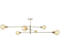 GTHTUHFD Chandelier Fixture,With Globe Glass Shade Brass Finish Mid - Century Pendant Lighting,Industrial V-Intage Semi-Flush Mount Ceiling Light,Chandelier Ceiling Fixtures,Glass-6-light
