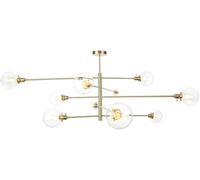 GTHTUHFD Chandelier Fixture,With Globe Glass Shade Brass Finish Mid - Century Pendant Lighting,Industrial V-Intage Semi-Flush Mount Ceiling Light,Chandelier Ceiling Fixtures,Transparent-6-light