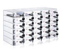 GTHTUHFD Clear Acrylic Cell Phone Storage Locker With Keys - Secure Nizer Cabinet For Classroom Office Exam Use Portable Ideal For Student & Employee Use,30 slots