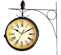 GTHTUHFD Clocks Outdoor Garden Double Sided Clock Silent Non Ticking Vintage Retro Ornament Indoor Outdoor Mute Grand Central Station Wall Clock - Vintage Wall Clock