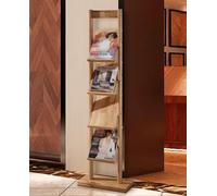 GTHTUHFD Commercial Brochure Display Stand - Public Reception Area Wood Data Rack 4 Layers - Literature Holder Organizer For Offices/Waiting Room/Trade Show,One Color-Small - 143x42x24cm