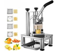 GTHTUHFD Commercial French Fry Cutter With 4 Replacement Blades, 1/4" And 3/8" Blade Easy Dicer Chopper, 6-Wedge Slicer And 6-Wedge Apple Corer, Lemon Potato Cutter For,