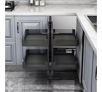 GTHTUHFD Corner Pull-Out Shelf For 800Mm Cabinets Left/Right Opening Compatibility Minimum Opening 14" Double-Layer Pull-Out Basket Soft-Close Mechanism Space-Saving Sol,A-800mm