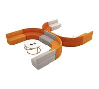 GTHTUHFD Creative Modular Sofa, Curved Modular Soft Foam Sofa, Rest Area Waiting Chair,For Training Institution/Shopping Mall Lobby7