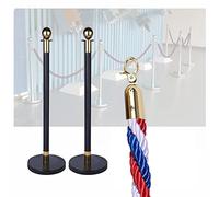 GTHTUHFD Crowd Control Stanchion, Set Of 3 Pieces Polyester Ropes Queue Rope Barriers, Crowd Control Queue Line Barrier - Easy Connect Assembly Black-3-color