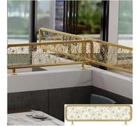 GTHTUHFD Dining Divider Gold Worktop Screen Separator Office Restaurant Decorative Glass Restaurant Walls,A-40x120cm/15.74x47.24in