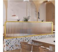 GTHTUHFD Dividers For Dining Areas, Restaurant Decorative Partitions, Striped Matte Glass Translucent Countertop Screen Glass Restaurant Partitions,Gold-a-30x60cm