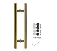 GTHTUHFD Door Pull Handle Sliding Barn Door Handle Round Door Pull Push Handle White/Black/Drak Grey/Gold, Double-Sided Gate Handle Pull for Shower Glass Door, Barn Door & Sl,#5-Long 150cm/59 inch