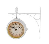 GTHTUHFD Double-Sided Station Clock Double-Sided Wall Clock,Retro Grandfather Clock,Station Wall Clock,Vintage Station Clock,Retro Look Bracket Hanging Decor Clock For Indoor Garden