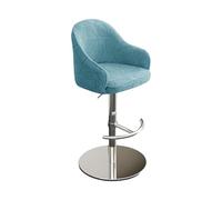GTHTUHFD Elasticized Bar Stool Covers With Armrests & Backrest, Modern Curved Kitchen Dining Stool Slipcovers, Matcha Green - Set Of 2 For Swivel Bar Stools,Denim Blue-2pcs