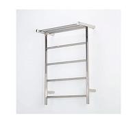 GTHTUHFD Electric Towel Warmers For Bathroom, Heated Towel Rack With Top Shelf, Wall Mounted Stainless Steel Heated Drying Rack, 4-Bars Towel Rail, Mirror Polishing,Plug