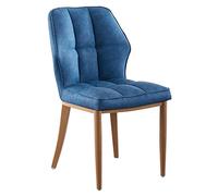 GTHTUHFD Faux Leather Dining Chairs with Metal Legs, Comfortable Upholstered Accent Chairs for Modern Home Decor in Kitchen, Living Room, Bedroom,/Dark Blue