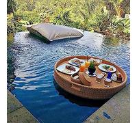 GTHTUHFD Floating Tray Luxury Floating Serving Tray Table Round,Floating Pool Trays For Sandbars,Spas,Bath,And Parties For Pools Serving Drinks,Brunch,Food On The Water
