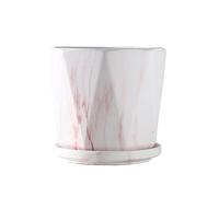 GTHTUHFD Flower Pots Ceramic Flower Pots Home Interior Office Decorative Flower Pots Planters With Trays 4.72/6.10/7.67 Inches Outdoor Flower Pots,B-Large