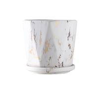 GTHTUHFD Flower Pots Ceramic Flower Pots Home Interior Office Decorative Flower Pots Planters With Trays 4.72/6.10/7.67 Inches Outdoor Flower Pots,C-Small