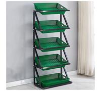 GTHTUHFD Fruit Vegetable Snack Basket Stand, Market Basket Food Storage Organizer,Kitchen Produce Pantry Display Rack For Retail And Home Use,Green-66×35×140cm