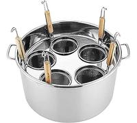 GTHTUHFD Generic Noodle Pot Cooking Pots,Stainless Steel Pasta Cooker Insert Set with Built-in Strainer - Cook Pasta, Steam Veggies, Versatile All-in-One Cooking Cookware for Noodles, Pasta，5 Holes