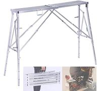 GTHTUHFD Heavy Duty Galvanized Steel Platform Scaffolding Equipment With 880Lb Capacity Adjustable Height Bench Folding Ladders Stool For Heavy Work,A