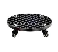 GTHTUHFD Heavy Duty Plant Caddy With Lockable Wheels 440Lbs Capacity Round Plant Stand Trolley Rolling Base Planter Dolly For Large Indoor/Outdoor Flower Pots - 59Cm/23I,black-36cm/14in
