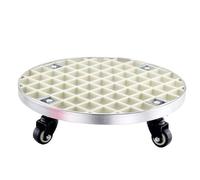 GTHTUHFD Heavy Duty Plant Caddy With Lockable Wheels 440Lbs Capacity Round Plant Stand Trolley Rolling Base Planter Dolly For Large Indoor/Outdoor Flower Pots - 59Cm/23I,White-40cm/16in