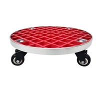 GTHTUHFD Heavy Duty Plant Caddy With Lockable Wheels 440Lbs Capacity Round Plant Stand Trolley Rolling Base Planter Dolly For Large Indoor/Outdoor Flower Pots - 59Cm/23I,red-25cm/10in