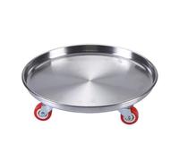 GTHTUHFD Heavy Duty Stainless Steel Plant Caddy With Lockable Wheels, Strong Square Trolley On Red Wheels, 440Lb Capacity Flower Pot Mover For Indoor & Outdoor Use, 18",9
