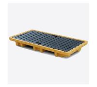 GTHTUHFD Industrial Spill Containment Pallet - Heavy-Duty Polyethylene Drum Spill Tray With Flat Top Grating For Oil And Chemical Leak Prevention,51.18x26.77x5.91in