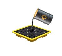 GTHTUHFD Industrial Spill Containment Tray, 4-Liter Oil Tank Spill Containment Platform, 50 Kg Load Capacity, Modular Pallet For Garages, Laboratories And Basements, Yel,4 L/33x33x5.8cm