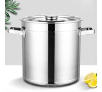 GTHTUHFD Large Stainless Steel Stock Pot with Lid - Professional Induction-Safe Cooking Pot, Versatile for All Stove Types, Ideal for Soups, Stews, and Home Cooks ，40cmx40cm