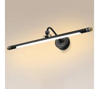 GTHTUHFD Led Bathroom Vanity Light Bar Adjustable Mirror Front Lamp, 90° Rotation Vanity Wall Sconce Makeup Lighting Fixture, Washroom Dressing Table Mirror Cabinet Vanity Li,Svart-3000K-62cm
