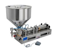 GTHTUHFD Liquid Filling Machine, Paste Bottle Filler Machine With 40L Hopper,Horizontal Pneumatic Filler Machine, Stainless Steel Filler Single Nozzle, For Food, Oil,30