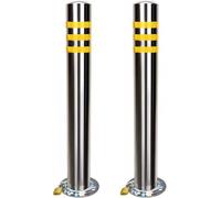 GTHTUHFD Lockable Traffic Delineator Round Posts, Heavy Duty Removable Parking Bollards Cones For Crowd Control/Driveway/Hotel/Restaurants Commercial With Sturdy Base,2 Pack-75cm/29.5in