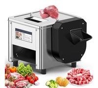 GTHTUHFD Meat Slicer Shredder Chopper - 2-In-1 Stainless Steel Electric Food Processor For Kitchen Butchers And Restaurants With Dual Feed Port,Single-feed-port