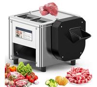 GTHTUHFD Meat Slicer Shredder Chopper - 2-In-1 Stainless Steel Electric Food Processor For Kitchen Butchers And Restaurants With Dual Feed Port,Dual-feed-port