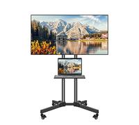 GTHTUHFD Mobile Tv Stand Trolley, 32-70 Inch Teaching,With Adjustable Laptop Shelf And Top Tray And Conference All-In-One Screen Bracket