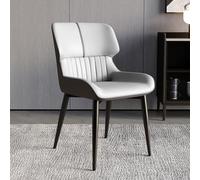 GTHTUHFD Modern Leather Dining Chairs Set Of 2 With High Backrest And Metal Legs Perfect For Kitchen Dining Room Office And Restaurant,Light Gray-2 pieces