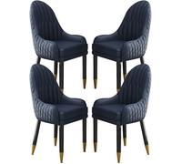 GTHTUHFD Modern Microfiber Leather Dining Chairs Set Of 4 With Solid Wood Legs For Kitchen Living Room Bedroom And Balcony Coffee And Orange Color Scheme With Khaki And Orange Acc,All Blue-One Size
