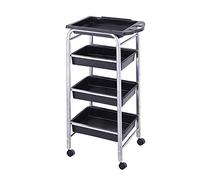 GTHTUHFD Movable Hand Trucks Storage,Kitchen Movable Trolleys, Beauty Salons Cart with Movable Drawer,Utility Tool Cart,Rolling Trolley for 15 Kg Capacity/Black/4 Tier,Silver-4 Tier