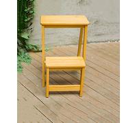 GTHTUHFD Multifunctional Foldable Solid Wood Ladder Chair - Versatile Moving Stairs Foot Stool For Library & Home Use, Brown - Dimensions: 29X48X55Cm,Green