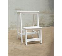 GTHTUHFD Multifunctional Foldable Solid Wood Ladder Chair - Versatile Moving Stairs Foot Stool For Library & Home Use, Brown - Dimensions: 29X48X55Cm,White