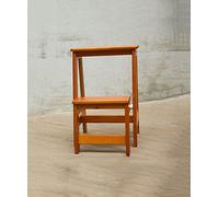 GTHTUHFD Multifunctional Foldable Solid Wood Ladder Chair - Versatile Moving Stairs Foot Stool For Library & Home Use, Brown - Dimensions: 29X48X55Cm,Brown Green