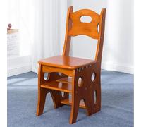 GTHTUHFD Multifunctional Wooden Folding Step Stool With 4 Steps Portable Library Ladder Chair And Flower Stand For Home Use