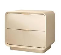 GTHTUHFD Nightstands Two-Drawer Bedside Cabinet With Recessed Handles Flat Top For Bedroom Storage,Beige-Small